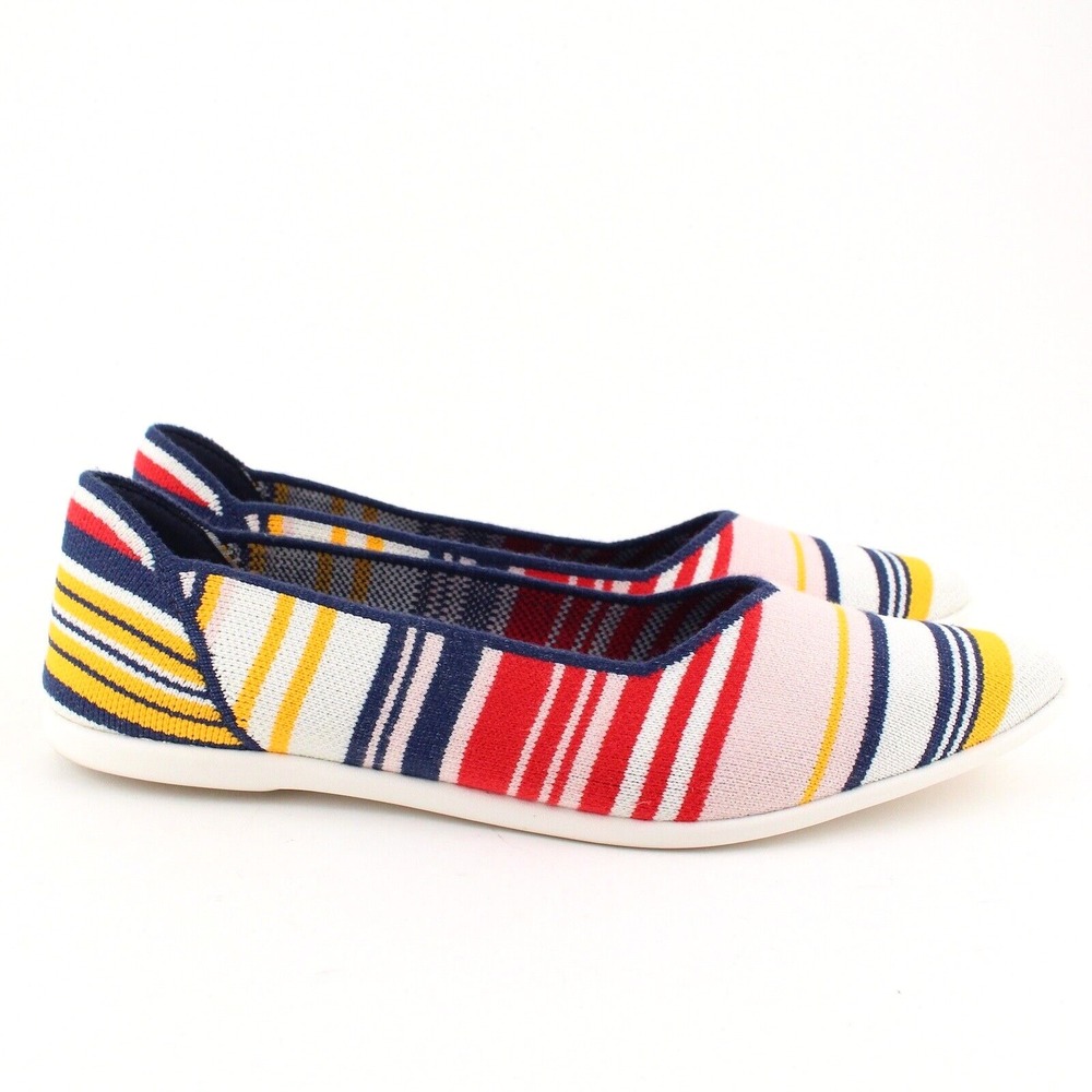 Cole Haan Multicolor Striped Knit Flats - Red, Navy, Yellow, White
